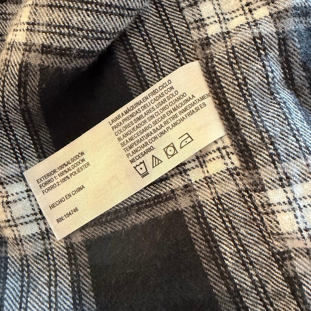 Mountain & Isles Men M Black Corduroy Shirt Jacket Plaid Flannel Lined Shacket - Picture 5 of 9